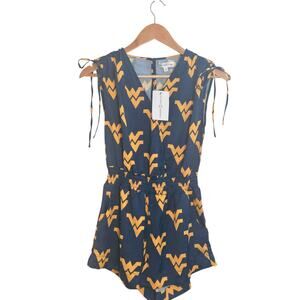 Stewart Simmons West Virginia Mountaineers Romper XS – Navy & Gold Game Day NWT
